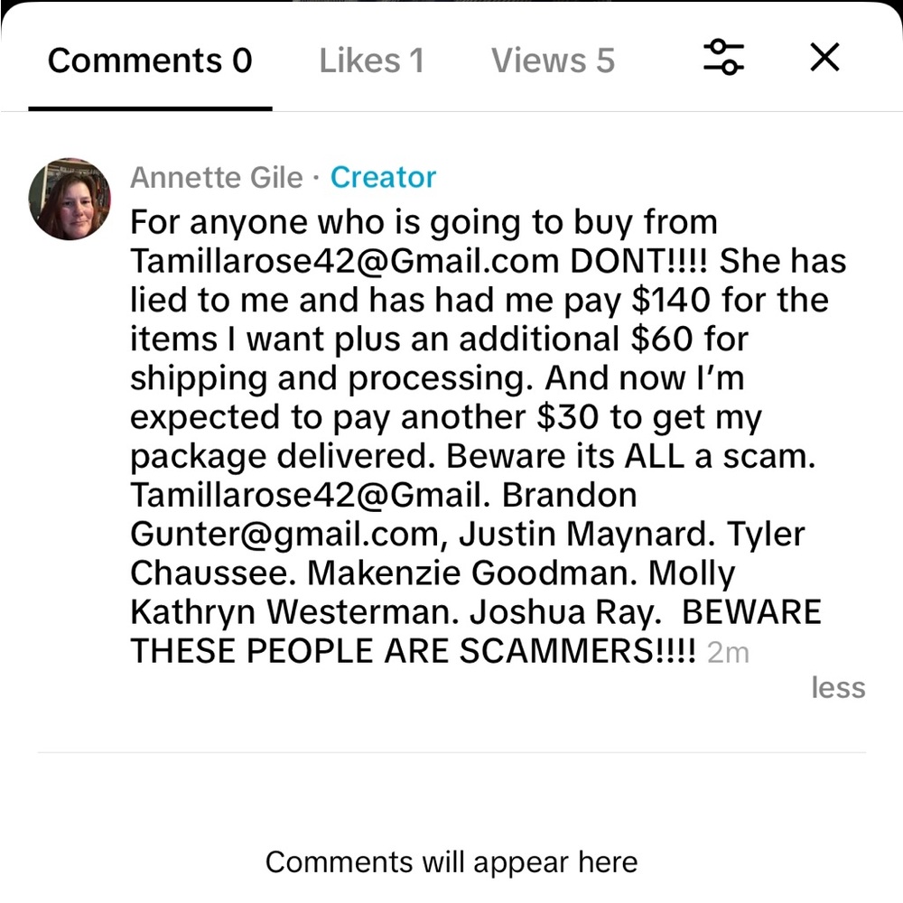 Warning Message Screenshot - Online Shopping Alert